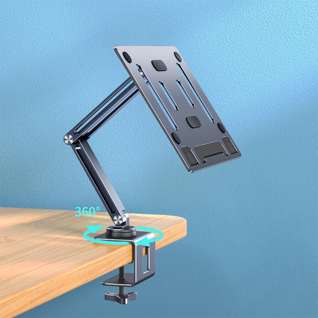 Aluminium Alloy Book Stand Ergonomic Angle Adjustable Universal 360derajat Rotatable Tablet Laptop Bracket Rak Holder