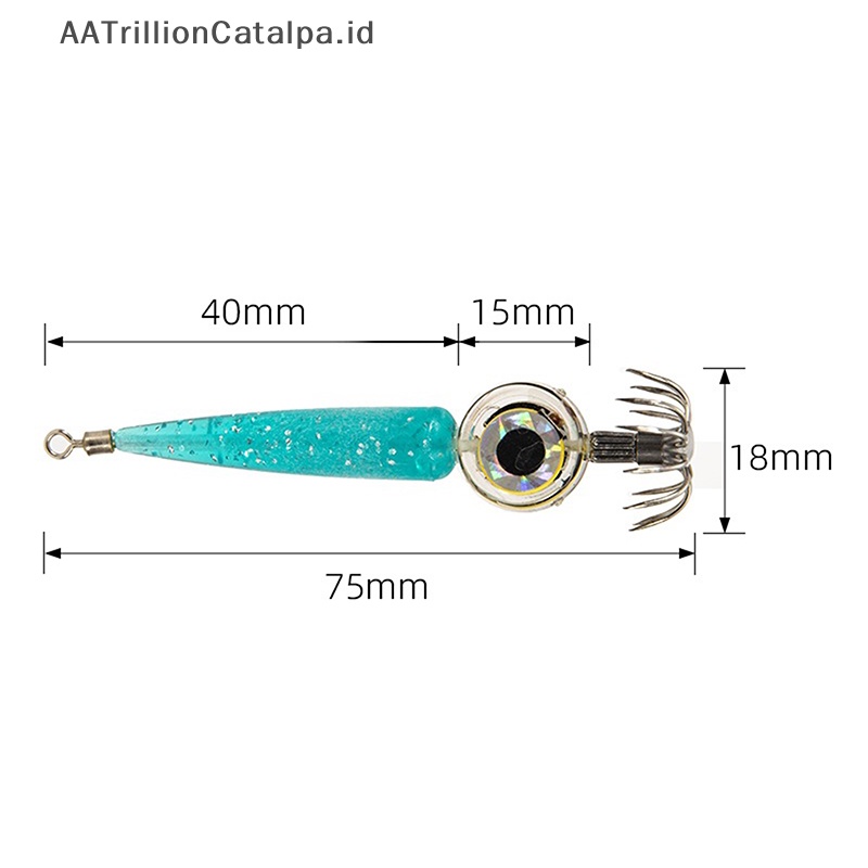 Aatrillioncatalpa LED Umpan Pancing Squid Jig Hook Udang Gurita Memancing Luminous Bait ID