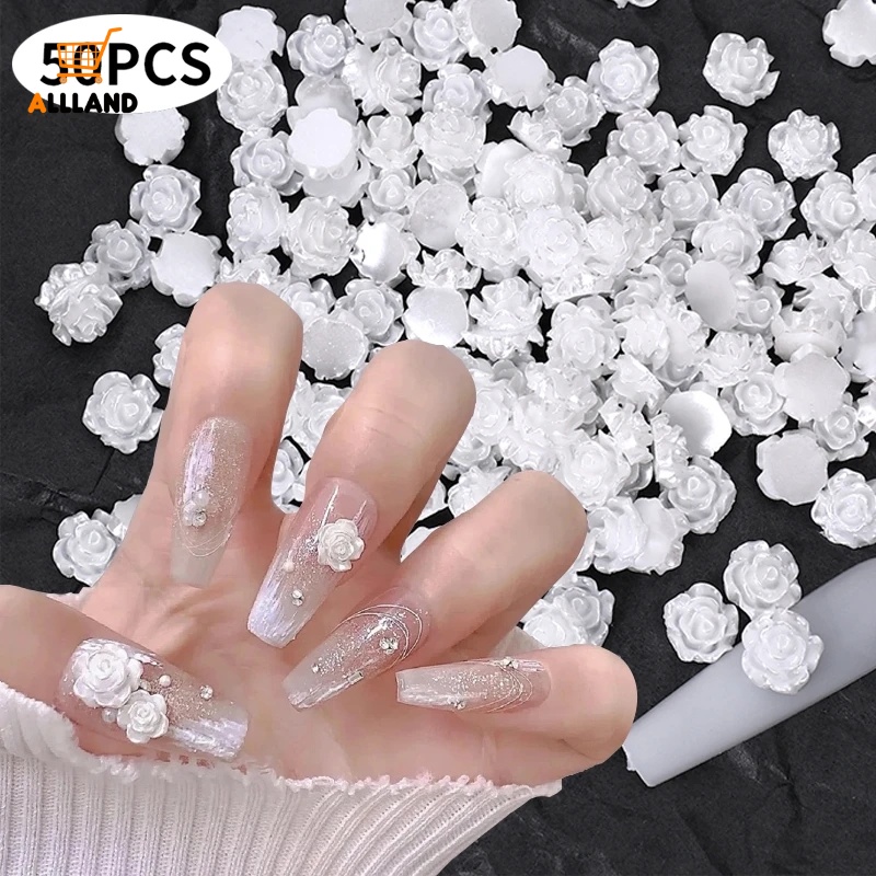 3d Camelia Nail Art Ornamen/ Resin Akrilik Bunga Mawar Bagian Kuku/ DIY Jelly Gummy Bear Nails Art Dekorasi