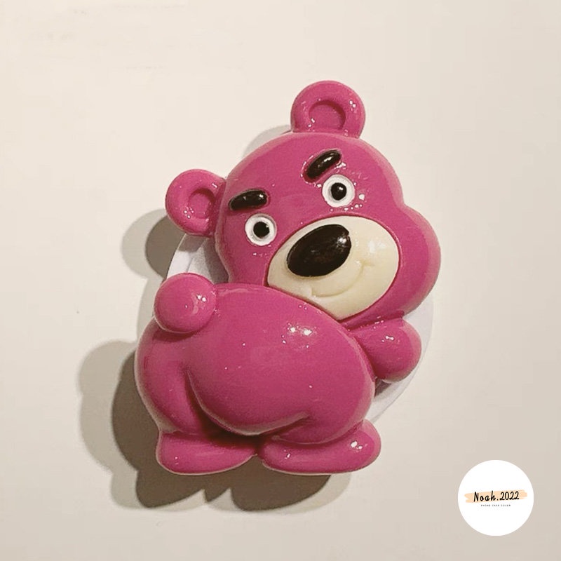 3d DIY Cute Strawberry Bear Manyo Winnie The Pooh Phone Grip Glossy Braket Lipat Kartun Melody Kuromi Indah Pochacco Kucing Lucu Puppy Universal Scalable Phone Stand Holder