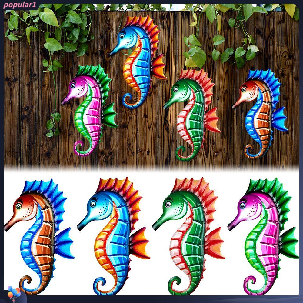 Populer Logam Kuda Laut Ornamen Halaman Artwork Patung Dekorasi Rumah Indoor Outdoor Taman Craft