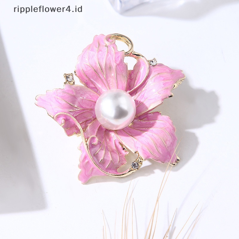 {rippleflower4.id} Bros Korea Fashion Style Berlian Imitasi Besar Kerah Pin Aksesoris Pernikahan Elegan Perhiasan Bunga Kristal~