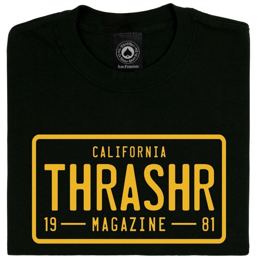 Thrasherr License Plate Black Tee