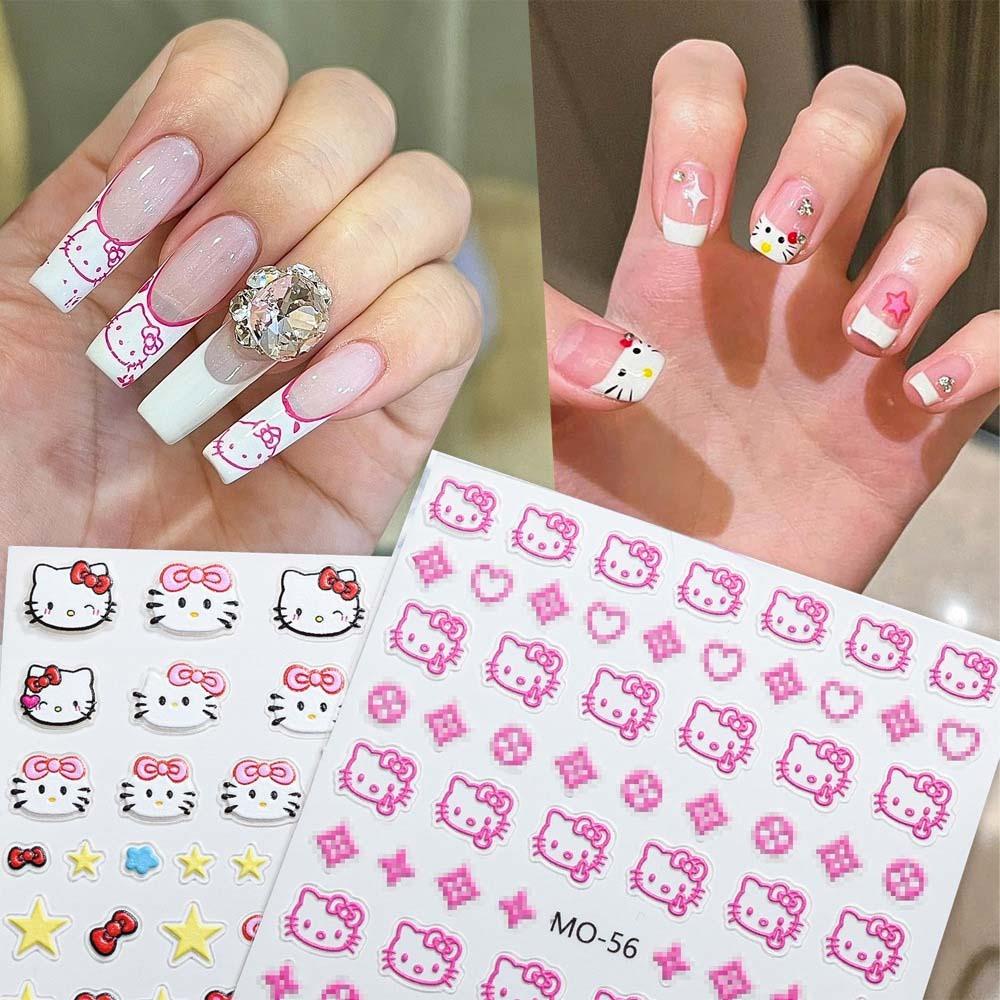 Stiker Kuku Kucing AUGUSTINA Kitty Fashion Manicure Aksesoris Relief Dekorasi Kuku