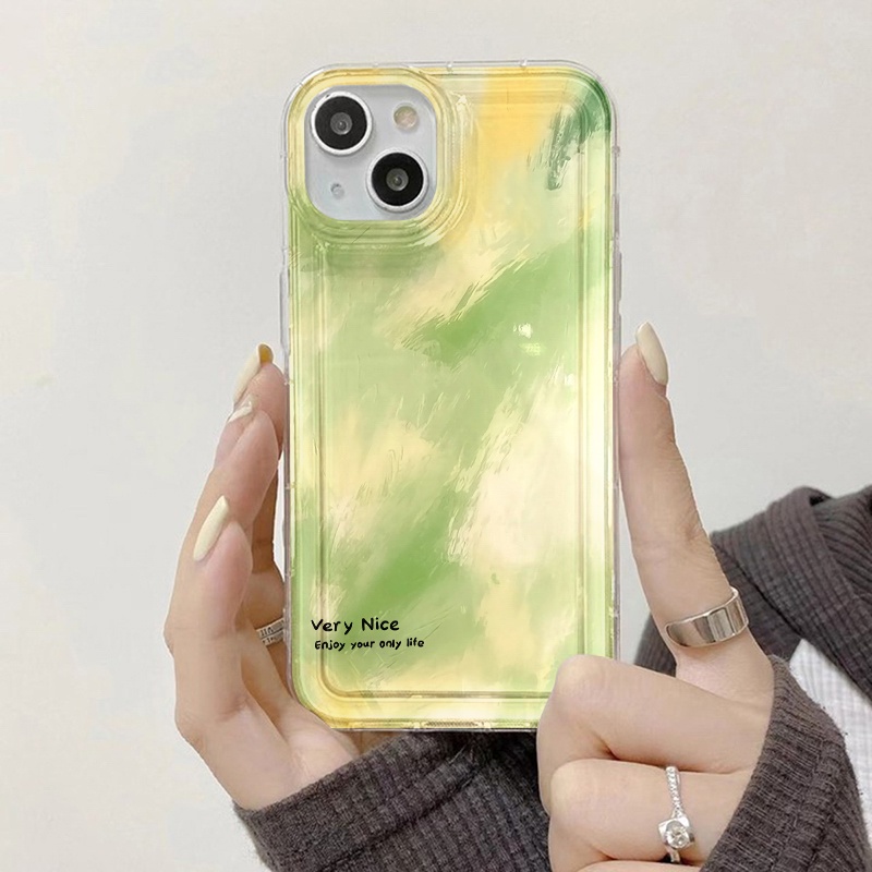 Green Fresh Case Untuk Vivo Y11 Y12 Y15 Y17 Y12S Y12A Y20 Y20S Y21 Y21A Y21G Y21S Y33 Y33S Y33T Y3S Y90 Y91 Y91C Y91i Y95 Y70 Y1S V21 V255G X8 Lite Airbag Shockproof Cover