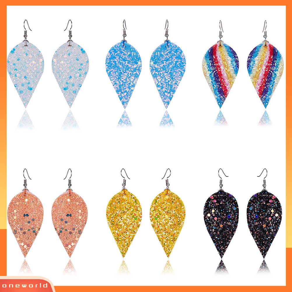 [WOD] Gaya Punk Tetesan Air Menjuntai Drop Shiny Sequin Women Hook Earrings Perhiasan Hadiah