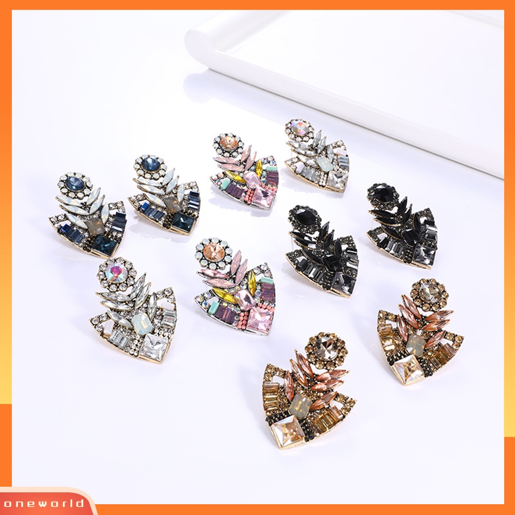 [WOD] Wanita Fashion Berlian Imitasi Berlebihan Bohemian Ear Stud Earrings Perhiasan Hadiah