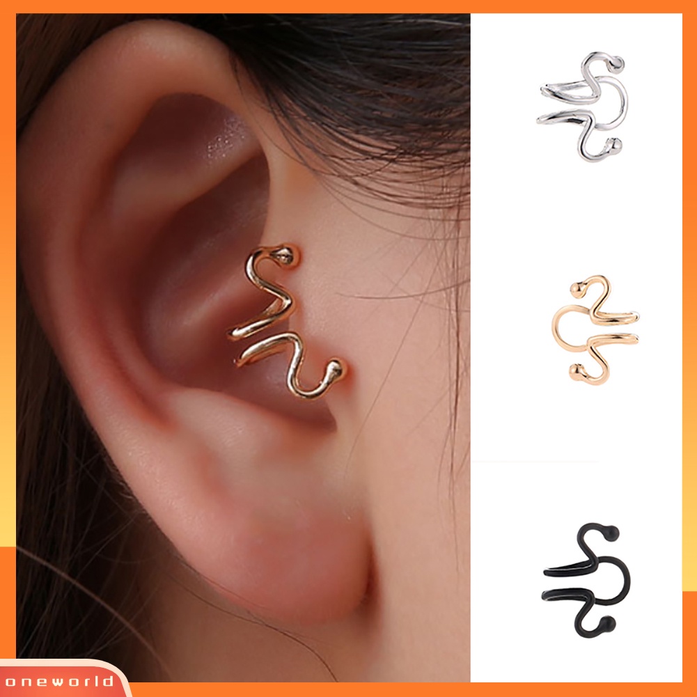 [WOD] Sederhana Wanita Geometris Curve Ear Cuff Klip Anting Tanpa Tindik Perhiasan Hadiah