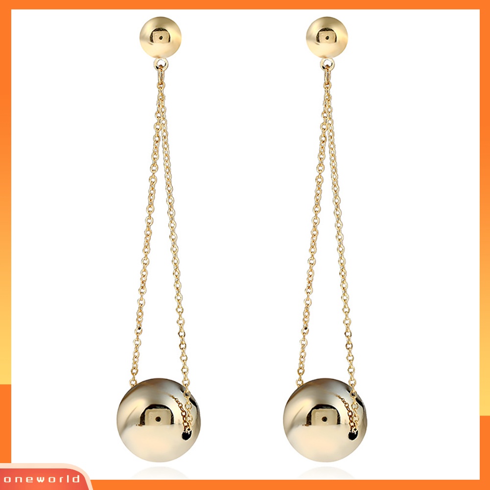 [WOD] Fashion Wanita Sederhana Bola Liontin Panjang Eardrop Menjuntai Drop Earrings Perhiasan