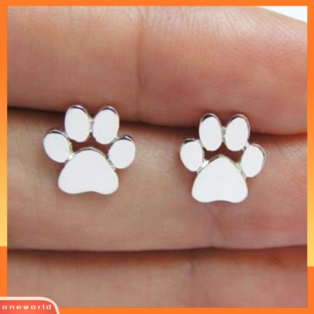 [WOD] 1pasang Anting Tusuk Bentuk Jejak Kaki Hewan Gaya Bahan Alloy Wanita Remaja Perempuan Perhiasan Studs Untuk Ulang Tahun