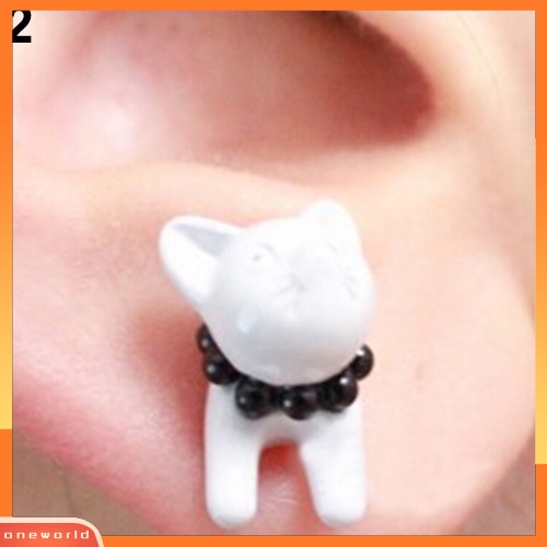 [WOD] Wanita Punk Keren Stereoskopik Kucing Kitten Impalement Ear Stud Earring Perhiasan