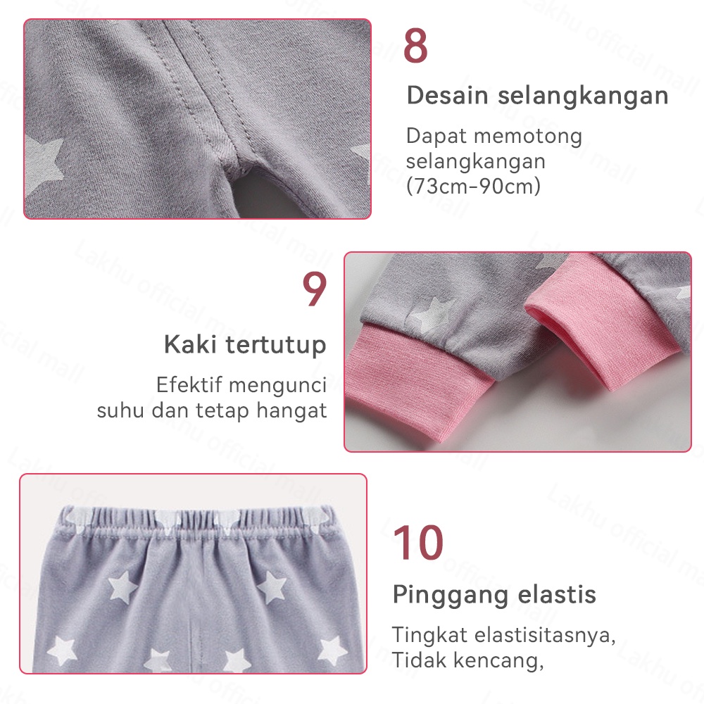 Lakhu Baju Tidur Anak Setelan Set Piyama Bayi Anak Lengan Panjang Bahan Lembut Import