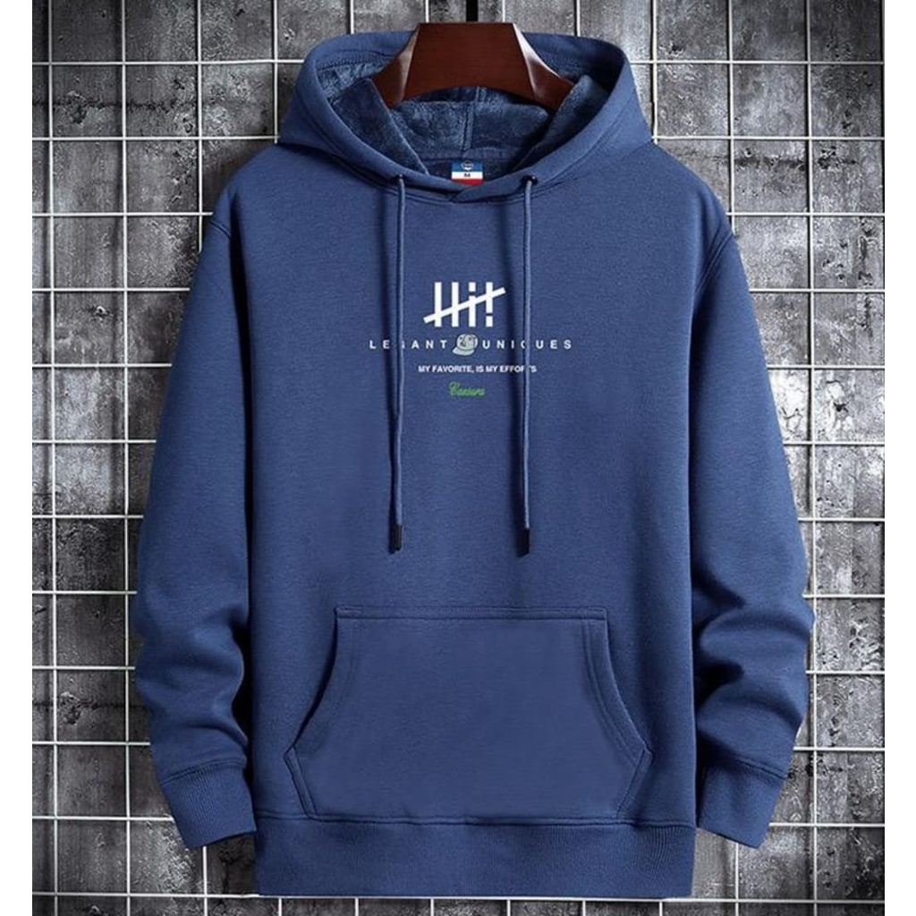 [ COD ] Hi! Sweater Hoodie Polos Basic Cowok Outerwear Remaja Unisex Wanita Pria Matt Fleece Tebal