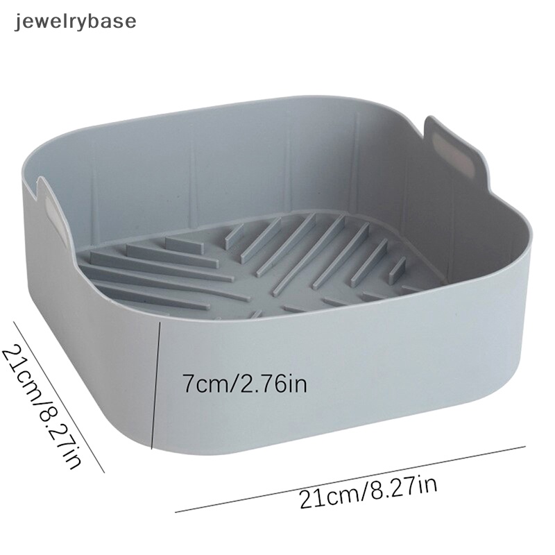 [jewelrybase] 8.27in Silikon Air Fryer Basket Liners Persegi Reusable Aksesoris Dapur Butik