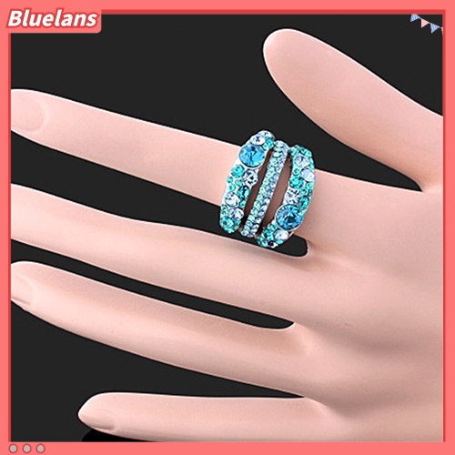 [BLS] Cincin Cubic Zirconia Wanita Paduan Band Berlian Imitasi Kristal Perhiasan Hadiah Mempesona