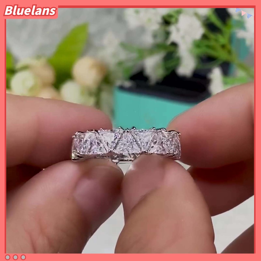 [BLS] Wanita Cincin Pengerjaan Halus Semua Pertandingan Tembaga Berkilau Elegan Jari Cincin Untuk Pertunangan