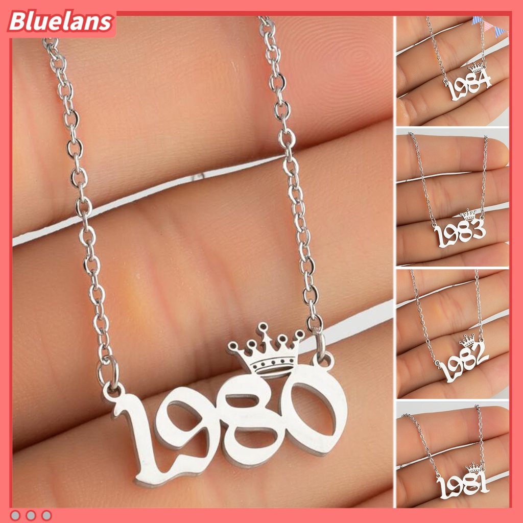 [BLS] Wanita Sweater Rantai Tahun 1980-1999 Anti Karat Angka Berarti Kalung Perhiasan Hadiah