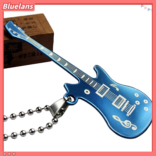 [BLS] Kalung Sweater Rantai Manik-Manik Liontin Gitar Unisex Pria Wanita Perhiasan Fashion