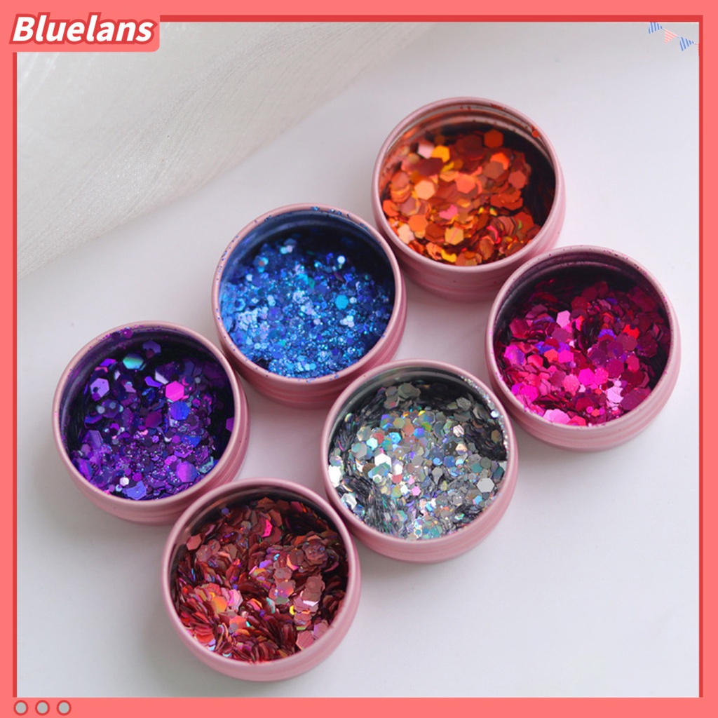 [BLM] Nail Art Payet Gaya Hexagon Reflektif Ultra Tipis Nail Sequin Glitter Hiasan Charms Untuk Manicure