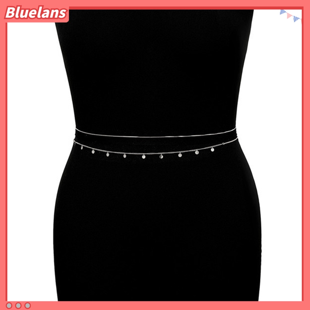 [BLS] Waist Chain Double Layers Full Luster Dress-up Belly Belt Aksesoris Rantai Pinggang Untuk Pakaian Sehari-Hari