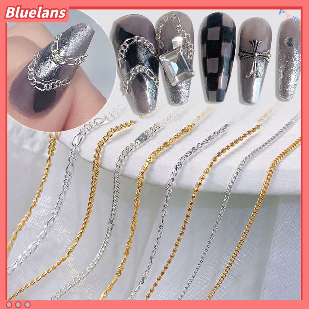 [BLM] Rantai Kuku Serbaguna DIY Glittery 3D Manicure DIY Pesona Rantai Logam Untuk Anak Perempuan