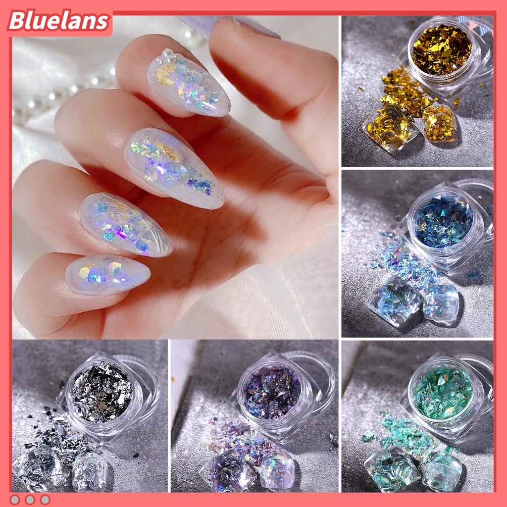 [BLM] 1kotak Nail Sequin Sparkling Ukuran Campur Shiny Efek Visual Warna Vibrant Aplikasi Lebar Hias Ultra-Tipis Nail Art Glitter Sequin Manicures Dekorasi Untuk Salon Kuku