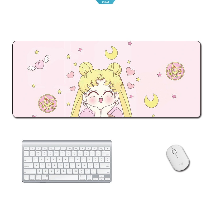 Cute Mousepad Gamer Rgb Besar Mouse Pad Anime Led Desk Mat Kawaii Sailor Moon Deskmat Aksesoris Kantor Matras Game Gaming Mause [ZK]