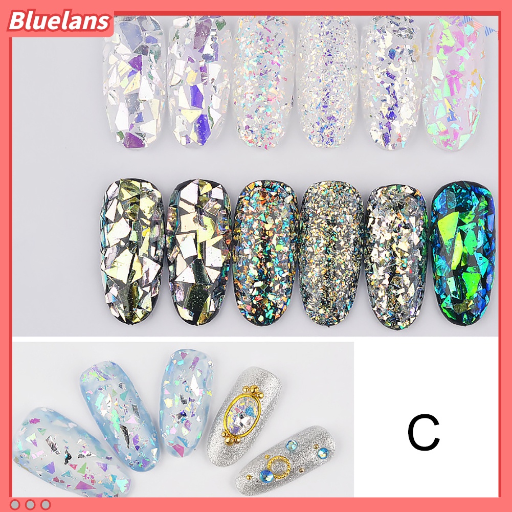 [BLM] Nail Art Decor Glitter Irregular Cellophane Fragments Manicure Pedicure Alat DIY