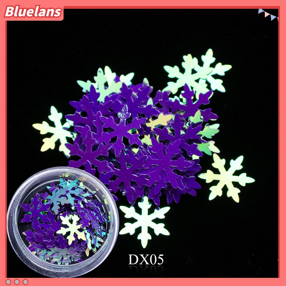 [BLM] 6kotak Natal 3D Glitter Snowflake Sequin Nail Art Shiny Ultra-thin Flake