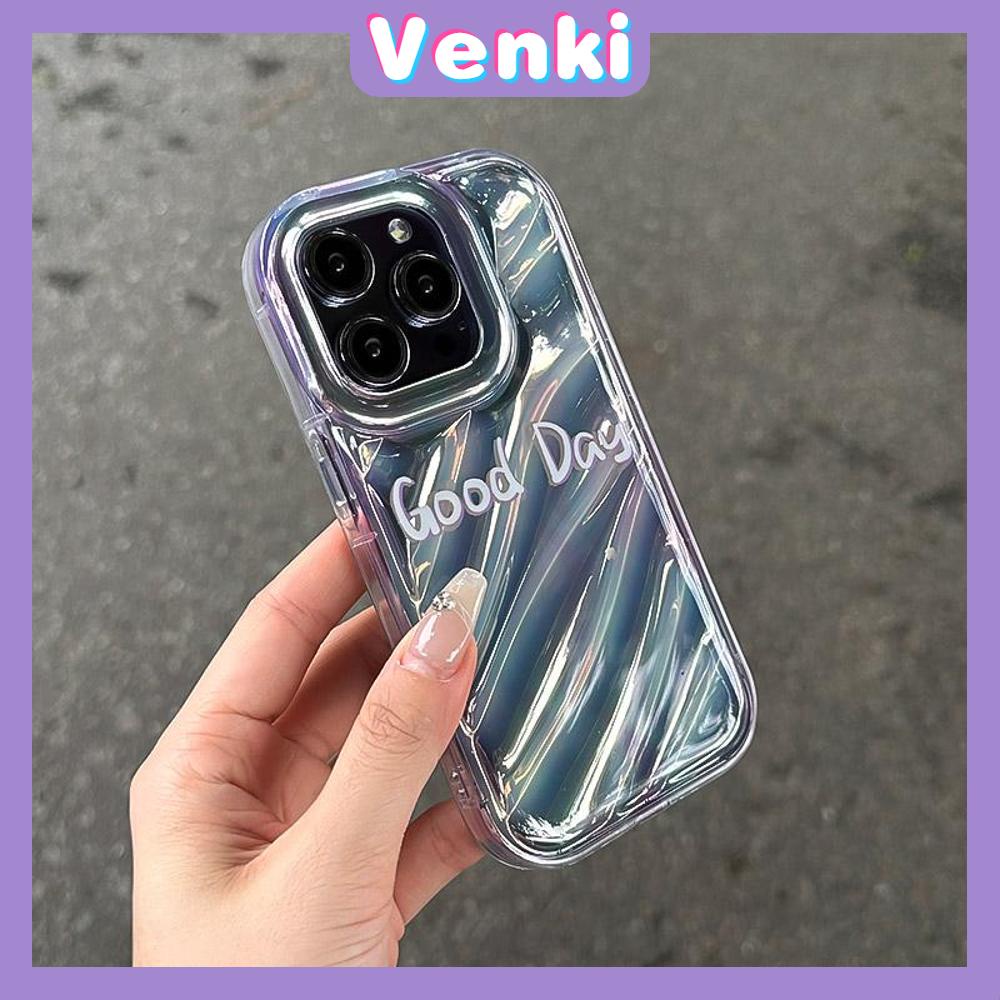 VENKI - Untuk iPhone 11 iPhone Case Laser Reflektif Bening Phone Case TPU Soft Shockproof Airbag Case Gradien Keren Kompatibel dengan iPhone 14 13 Pro max 12 Pro Max XR XR 7Plus 8Plus