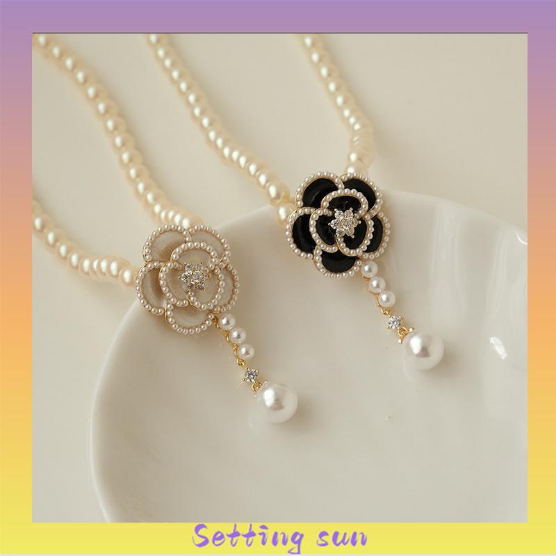 Kalung Liontin Camellia Untuk Wanita Gaya Korea Fashion Accessories TN