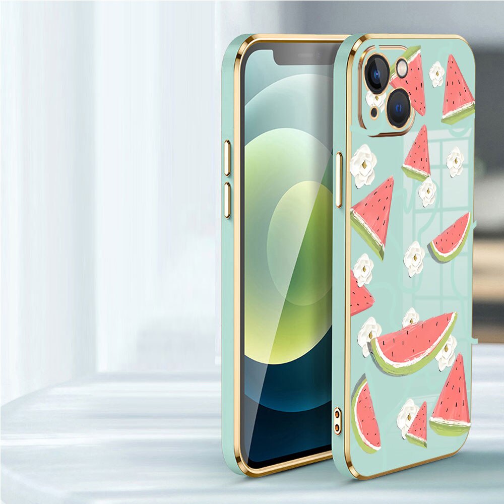 Soft Electroplated Fruit Heart Phone Case for Vivo Y51A Y50 Y30 Y20A Y20 Y17 Y15A Y12 Silicone Shock