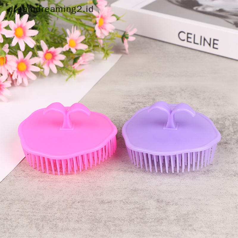 (drea) 1pc Sikat Cuci Pijat Shampo Kulit Kepala Genggam Sisir Clean Massage Brush //