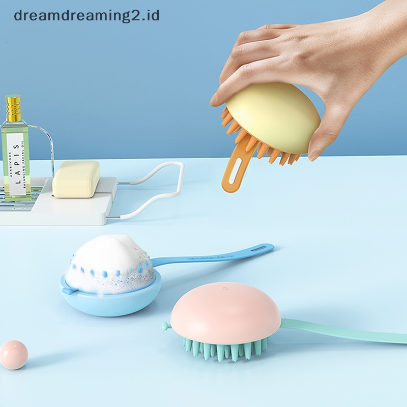 (drea) Wet&amp; Dry Sikat Keramas Hair Scalp Massager Silicone Head Brush Sisir Pijat Rambut //