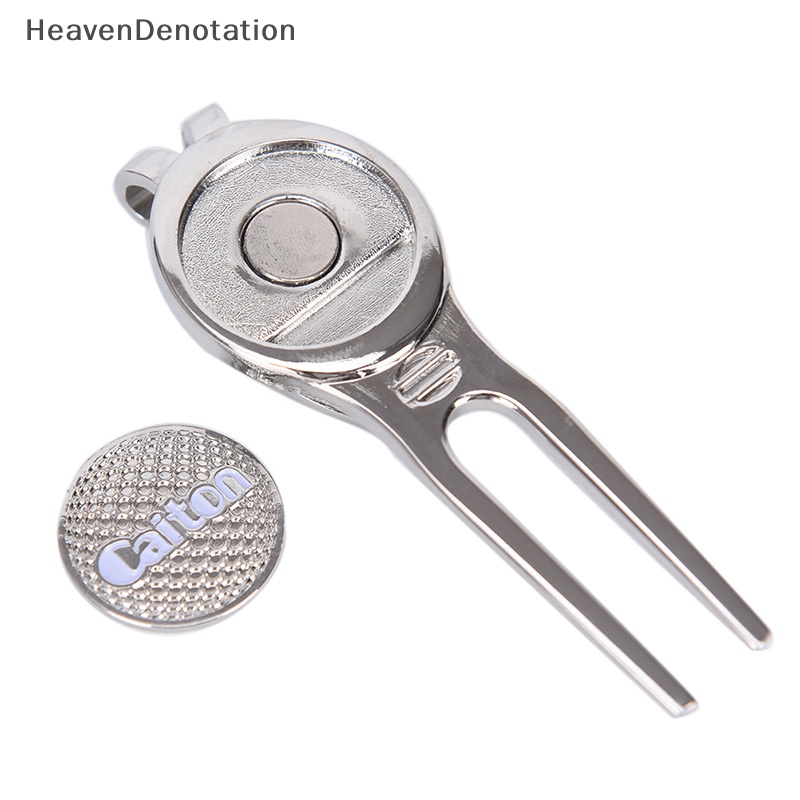 [HeavenDenotation] 1pcs Alat Perbaikan Golf Divot Repair Tool Magnet Dengan Klip Penanda Golf HDV