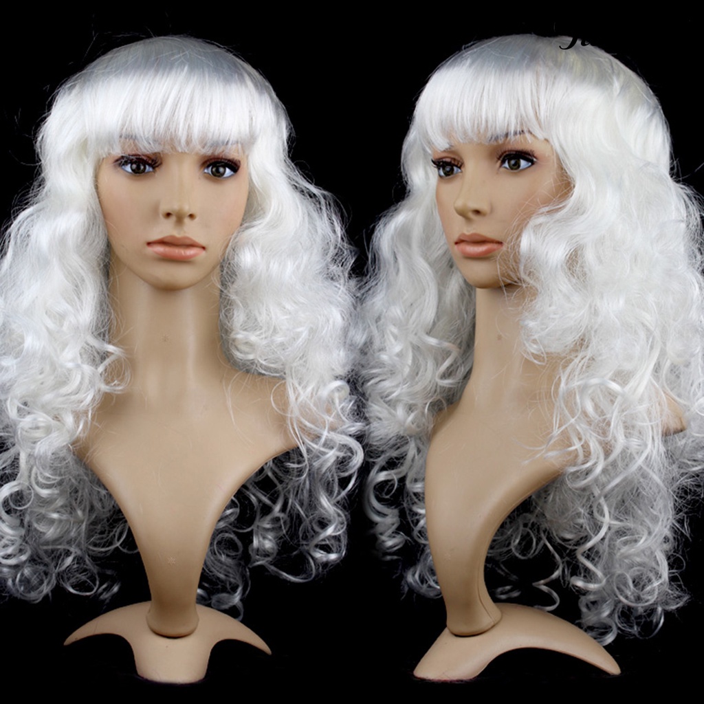 Twowood Wanita Wig Windproof Inner Mesh Nyaman Rambut Tengah Panjang Gelombang Wig Lurus Untuk Perempuan