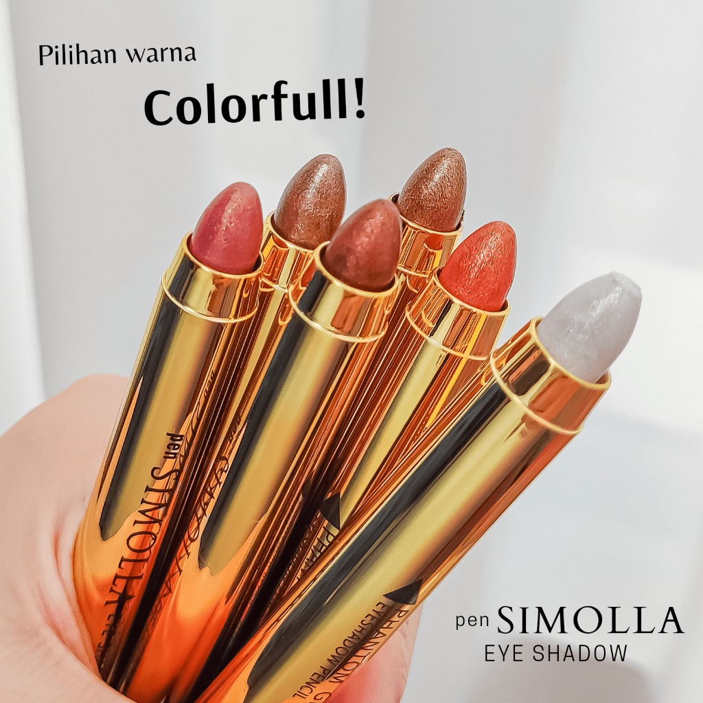 Eyeshadow Pensil dan Eyeshadow Crayon Premium by SIMOLLA 2in1 eyeshadow and Highlighter Pigmented color blink