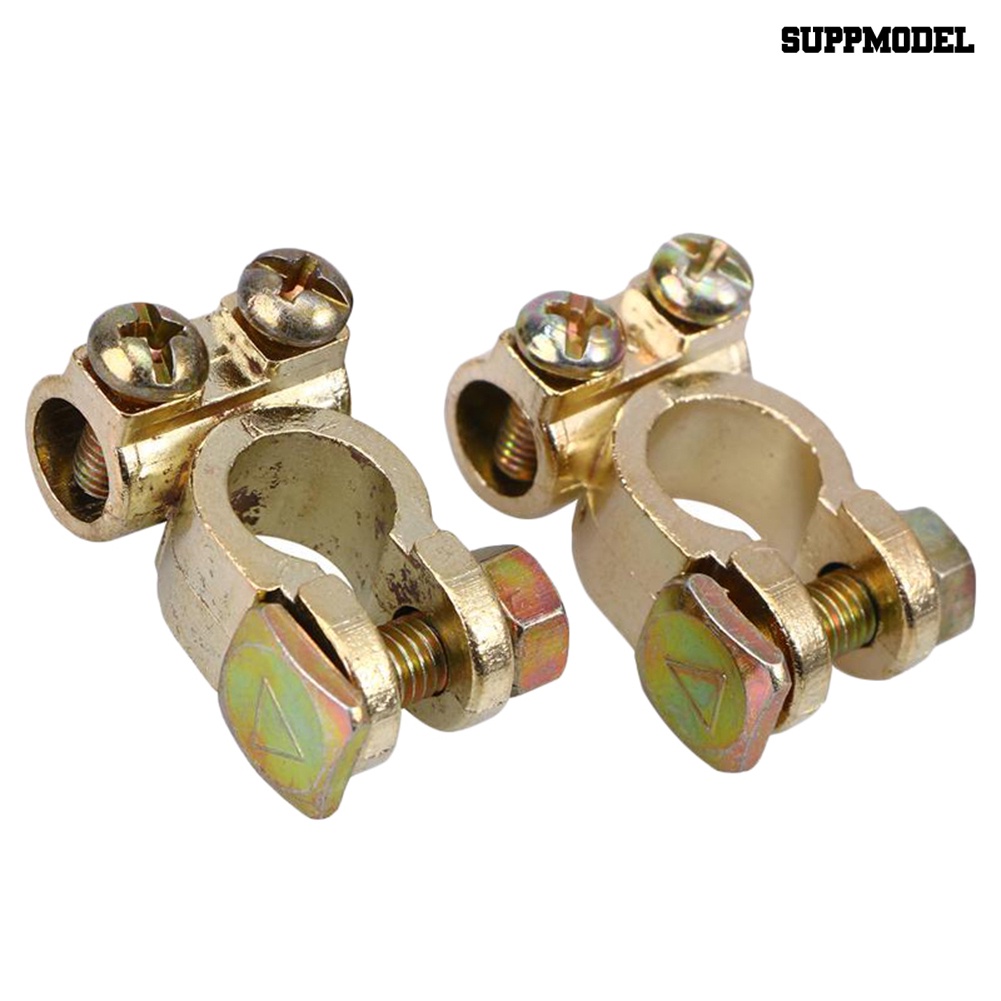 [SM]2Pcs Konektor Penjepit Ujung Terminal Paduan Kendaraan Mobil Positif+Negatif