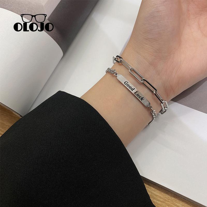 [Olojogrosirfashionable Personalized Gelang Pria Wanita Ins Style Bracelet Tidak Luntur Gelang Mahasiswa