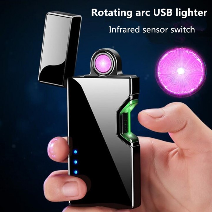 USB Rechargeable Circle Plasma Flameless Lighter with IR Sensor