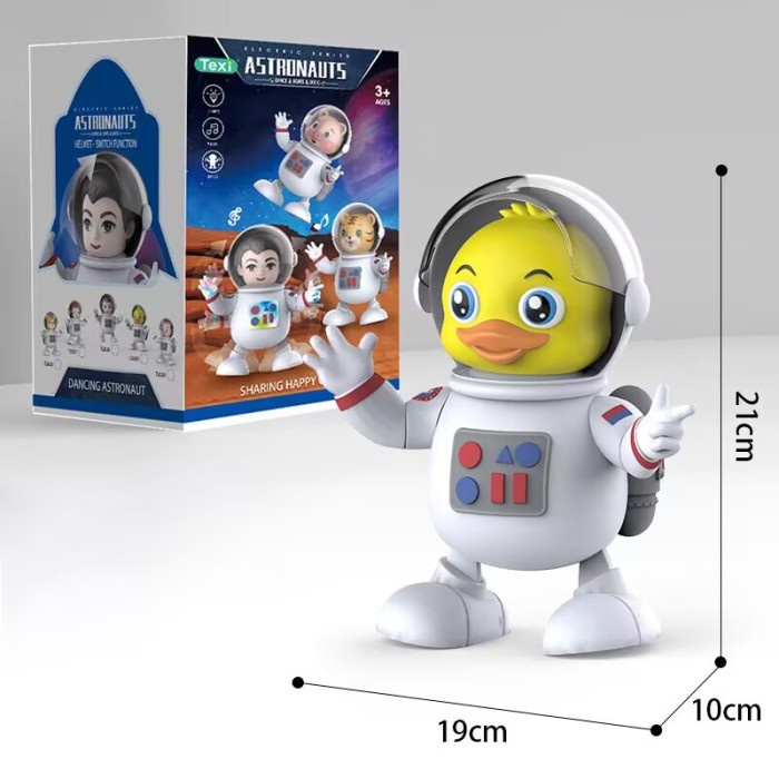 MAINAN ANAK BEBEK ROBOT ASTRONOT DANCE 3D MUSIK LAMPU LUCU