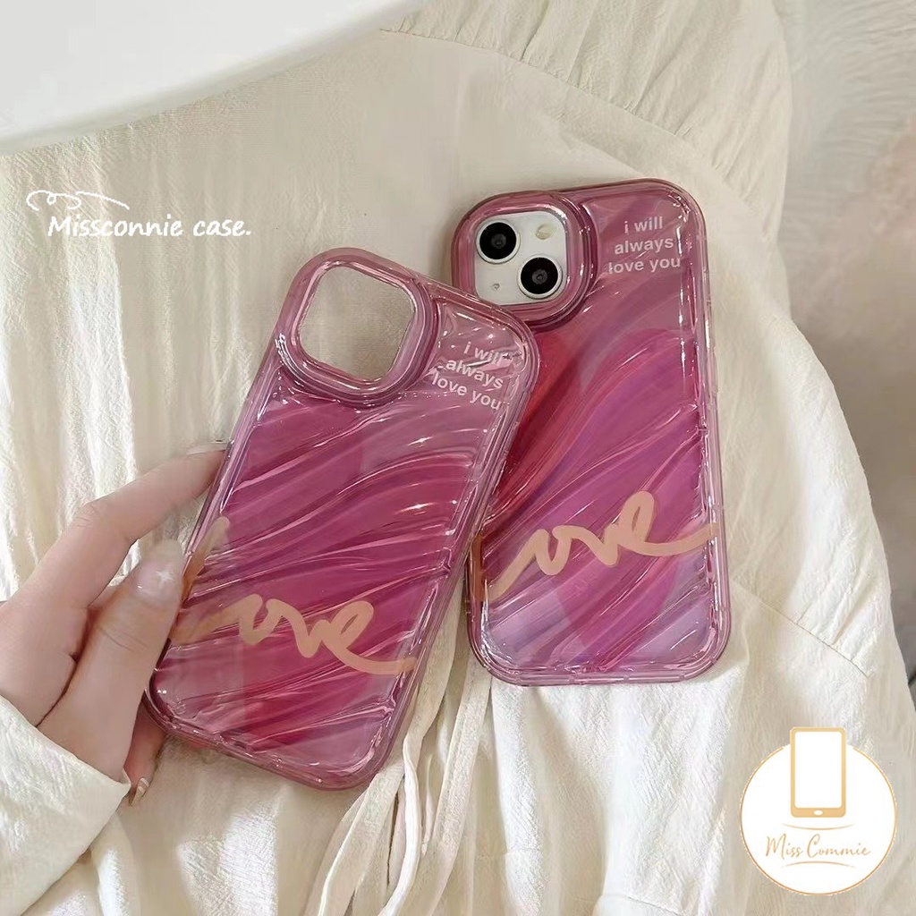 IPHONE Luxury Simple Love Alphabet Case Kompatibel Untuk Iphone7 8 6 6S Plus 12 11 13 14 Pro MAX XR X XS MAX SE 2020 Ins Kartu Laser Kreatif 3D Stereo Pola Korgasi Bening Soft Cover