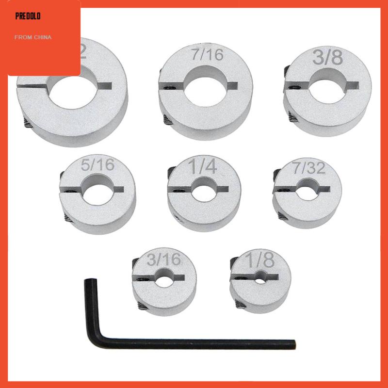 [Predolo] 8pcs Mata Bor Kedalaman Stop Kerah Set Dowel Lubang Kerja Metal Depth Bit Fixed