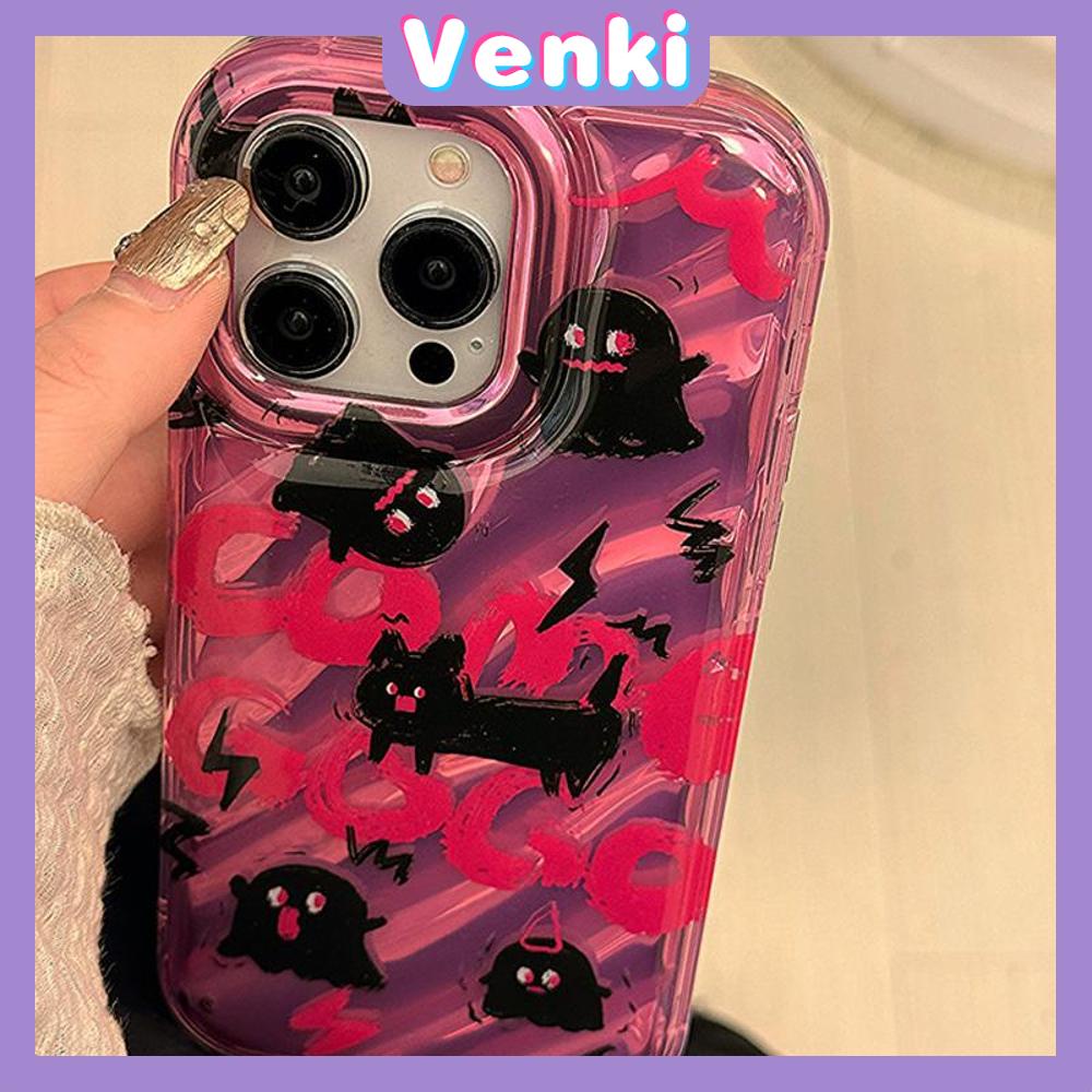 Venki - Casing iPhone Untuk iPhone 11laser Reflektif Bening Case TPU Lembut Shockproof Airbag Case Hantu Lucu Puppy Kompatibel Dengan Iphone14 13 Pro Max 12 Pro Max XR XR 7Plus 8Plus