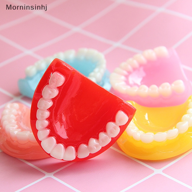 Mornin Halloween Gigi Palsu Berlebihan DIY Ch Simulasi Gigi Resin Liontin Untuk Kalung Gantungan Kunci Handmade Perhiasan Aksesoris id