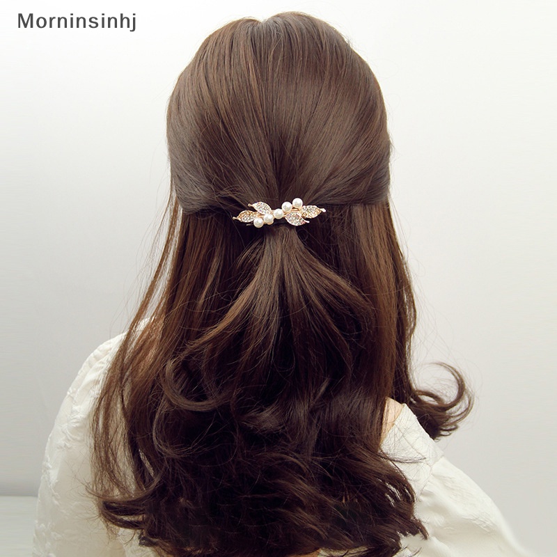 Mornin Kristal Mutiara Jepit Rambut Ponytail Spring Clip Untuk Wanita Aksesoris Perhiasan Rambut Berlian Imitasi Jepit Rambut Elegan Hair Barrette id