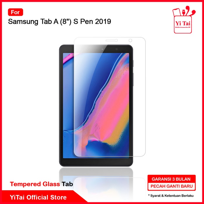 YITAI TAB Tempered Glass Clear Samsung Tab A 8.0 S Pen 2019