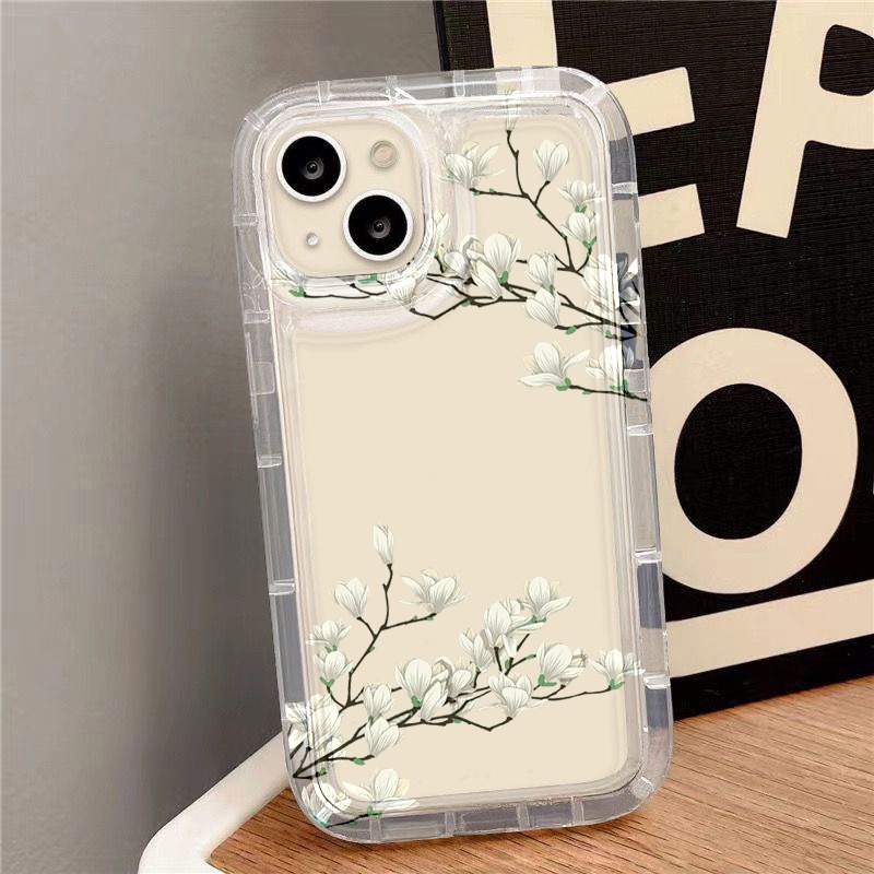 IPHONE Spring Fresh Flower Case Kompatibel Untuk Iphone7Plus8Plus6Plus11 14 13 12 Pro MAX XR X XS MAX SE Airbag Shockproof Cover