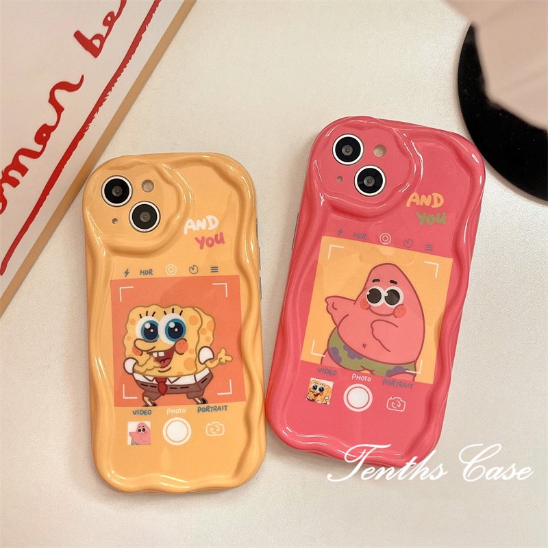 Untuk OPPO A17 A17K A57 A78 A77 A77s A76 A96 A16 A16s A15 A15s A54 A95 A94 A93 A53 A33 A32 A5 A9 2020 A3s A12e A7 A5s Reno 4F 5F 3D Tepi Gelombang Melengkung Untuk Best Friend Phone Case