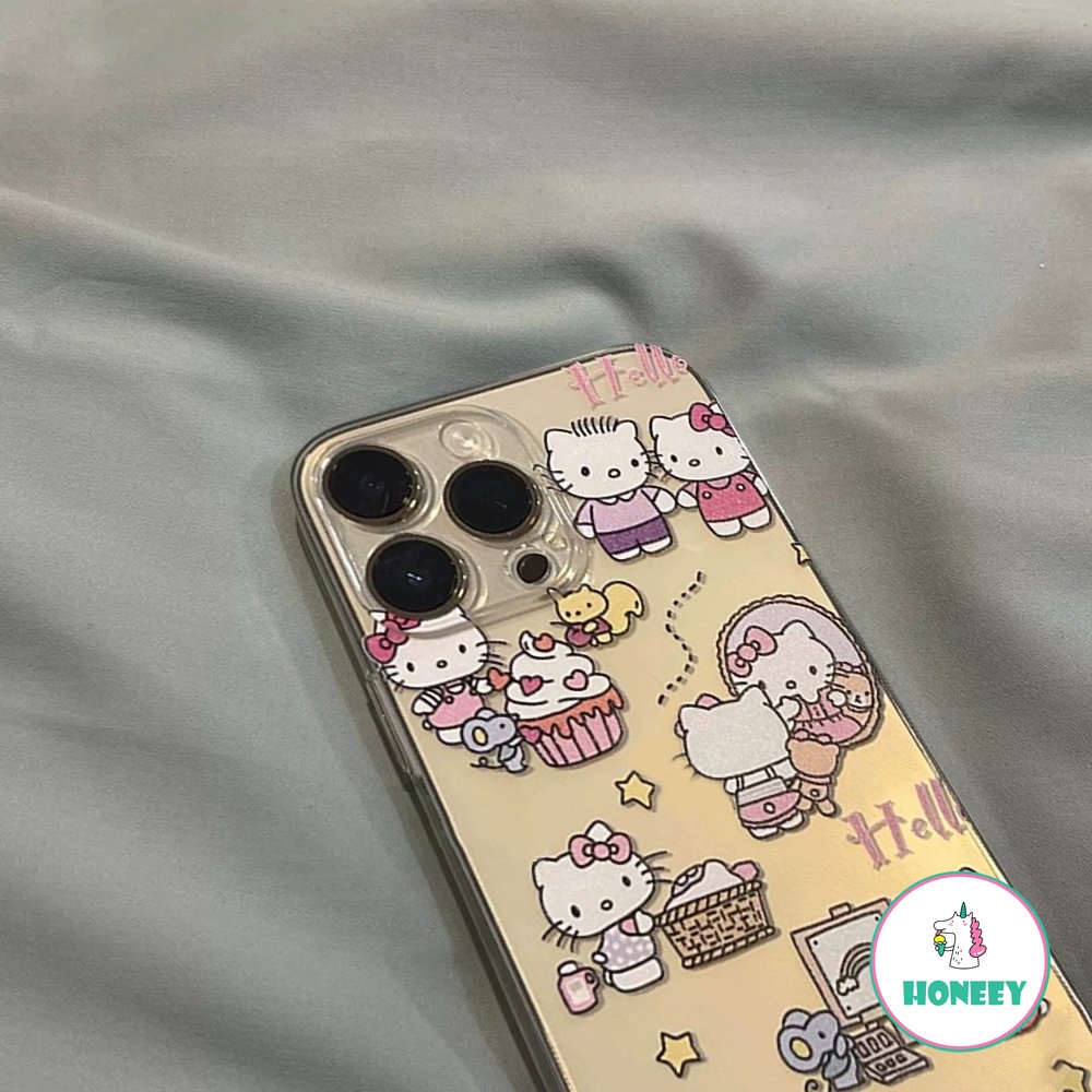 Casing Ponsel Kompatibel Untuk iPhone 14 Pro Max Bening Hello Kitty Back Cover Iphone11 12 13 Pro Max XR XS 8 7plus Soft TPU Casing Pelindung